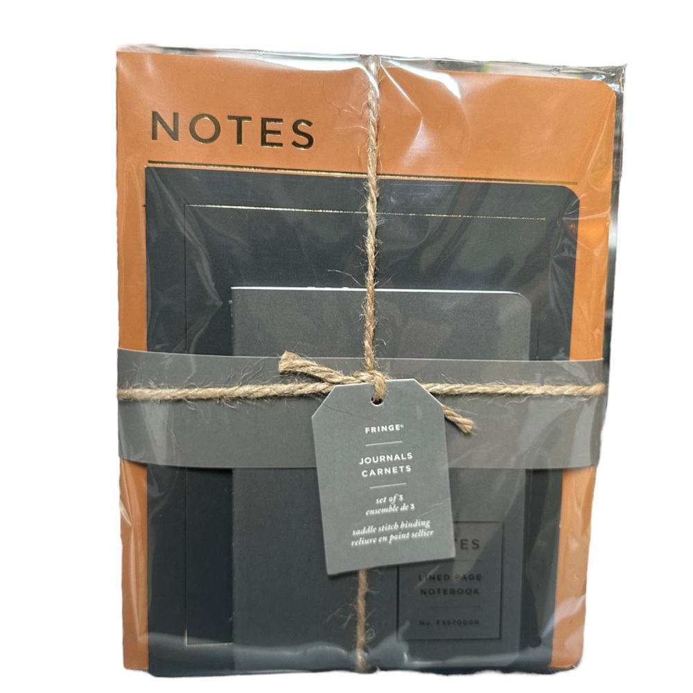 Fringe Studio Set of 3 Minimal Notes Saddle Stitch Binding Notepad Journal NWT